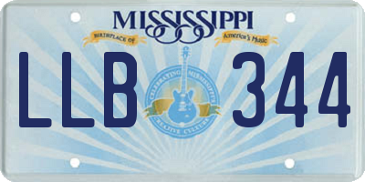 MS license plate LLB344