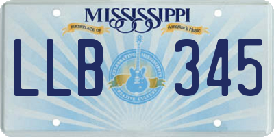 MS license plate LLB345