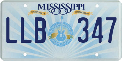 MS license plate LLB347