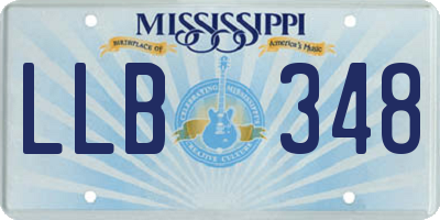 MS license plate LLB348