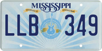 MS license plate LLB349