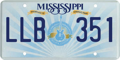 MS license plate LLB351