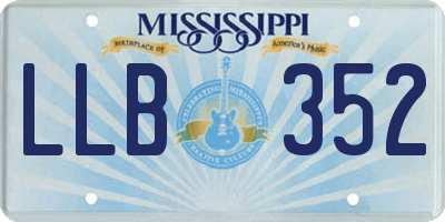 MS license plate LLB352