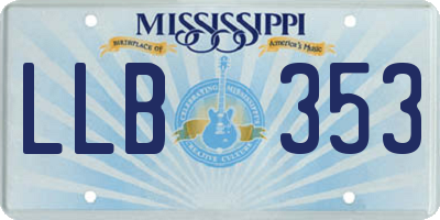 MS license plate LLB353