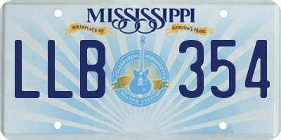 MS license plate LLB354