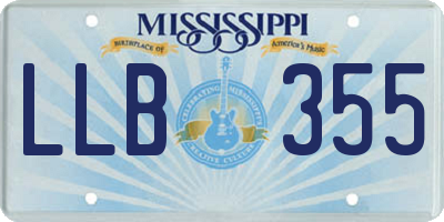MS license plate LLB355