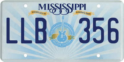 MS license plate LLB356