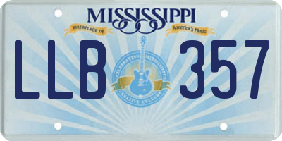 MS license plate LLB357