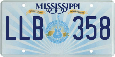 MS license plate LLB358