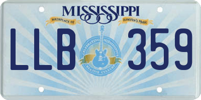 MS license plate LLB359