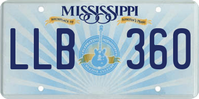 MS license plate LLB360