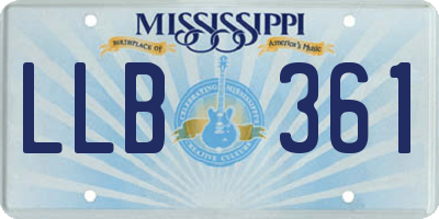 MS license plate LLB361