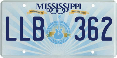 MS license plate LLB362