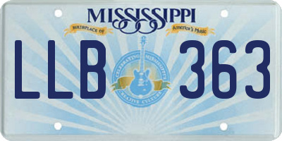 MS license plate LLB363