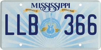 MS license plate LLB366