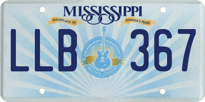 MS license plate LLB367