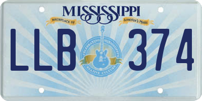 MS license plate LLB374