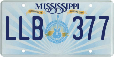 MS license plate LLB377