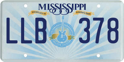 MS license plate LLB378