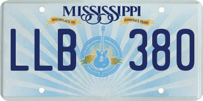 MS license plate LLB380