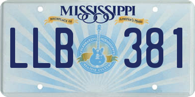 MS license plate LLB381