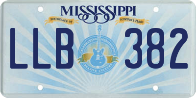 MS license plate LLB382