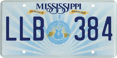 MS license plate LLB384