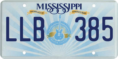 MS license plate LLB385