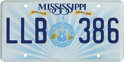MS license plate LLB386