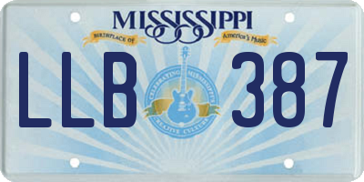 MS license plate LLB387