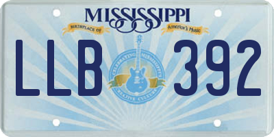 MS license plate LLB392