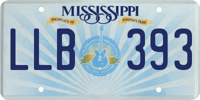 MS license plate LLB393