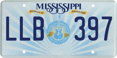 MS license plate LLB397