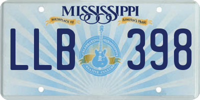 MS license plate LLB398