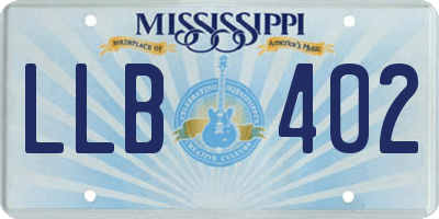 MS license plate LLB402