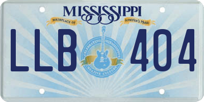 MS license plate LLB404