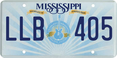 MS license plate LLB405