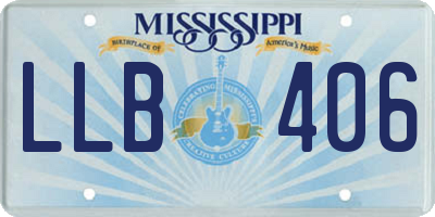 MS license plate LLB406