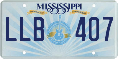 MS license plate LLB407