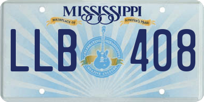 MS license plate LLB408