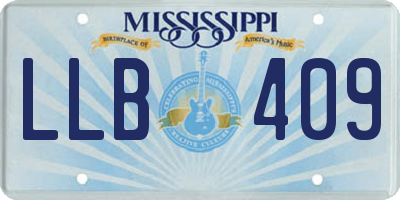 MS license plate LLB409