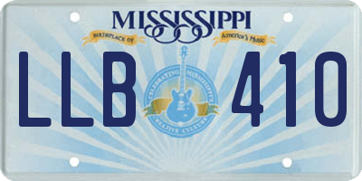 MS license plate LLB410