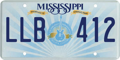 MS license plate LLB412