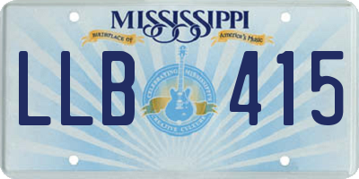 MS license plate LLB415