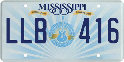 MS license plate LLB416