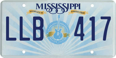 MS license plate LLB417