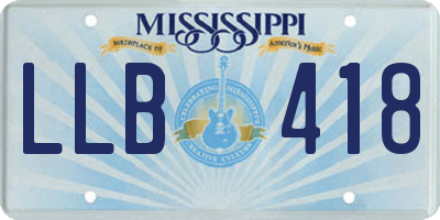 MS license plate LLB418