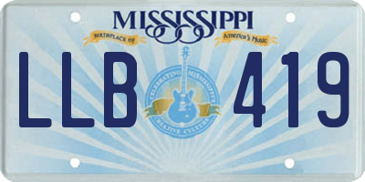 MS license plate LLB419