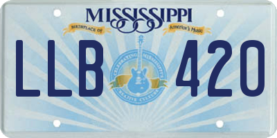 MS license plate LLB420