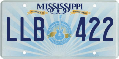 MS license plate LLB422
